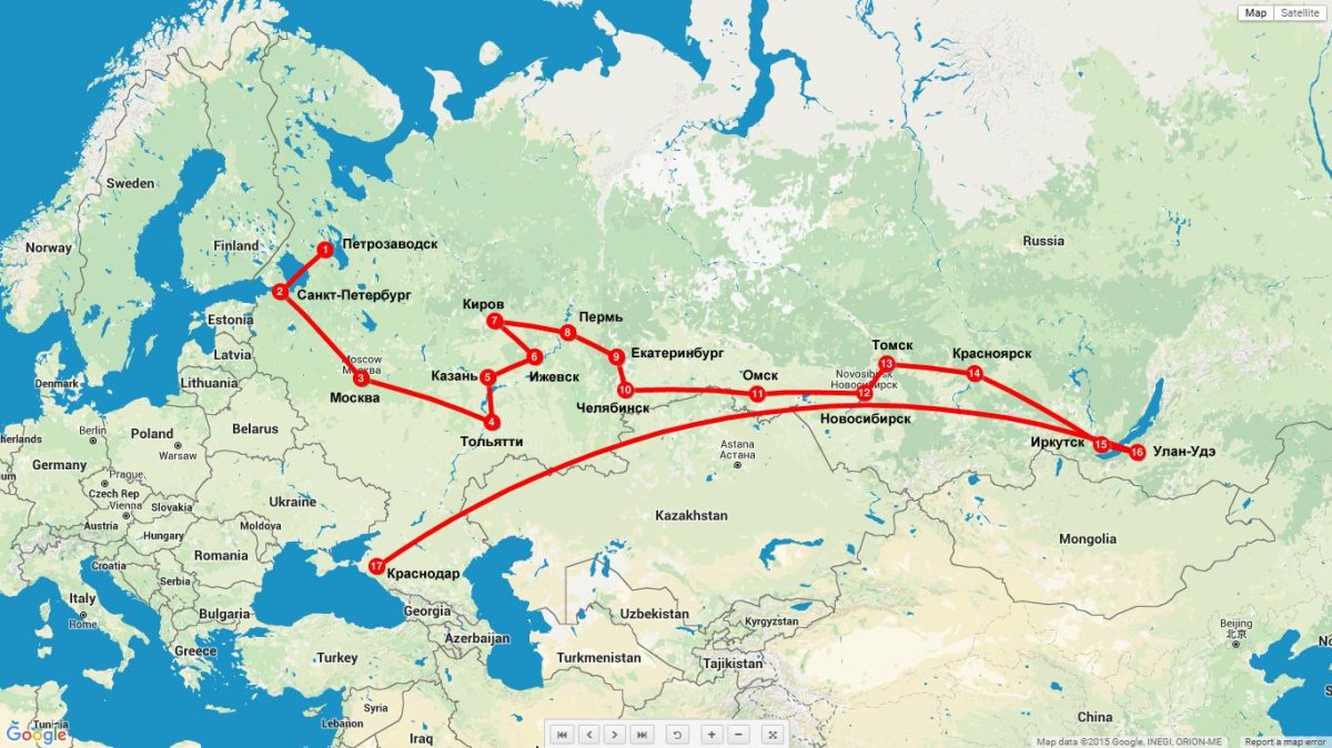 Карта маршрута