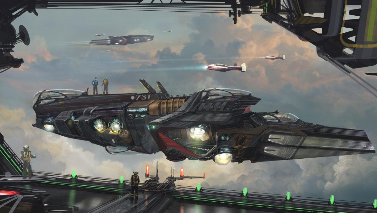 Sci-Fi концепт арт бомбардировщик