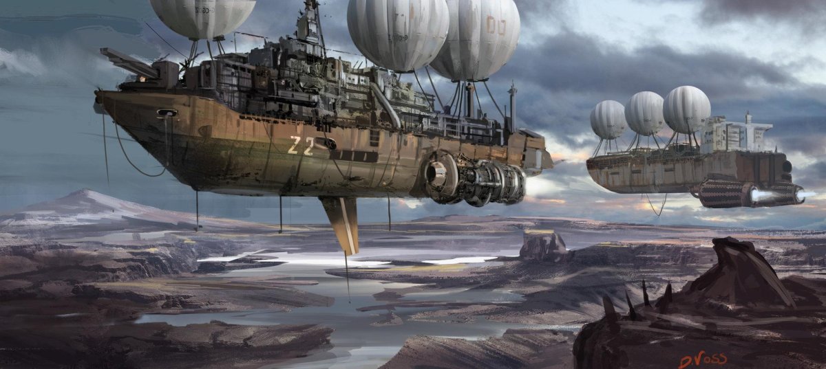 Дирижабль стимпанк дизельпанк