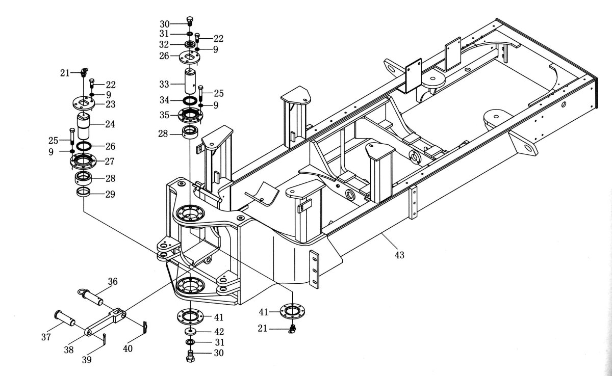 Схема сочленения рамы фронтального погрузчика SDLG 936