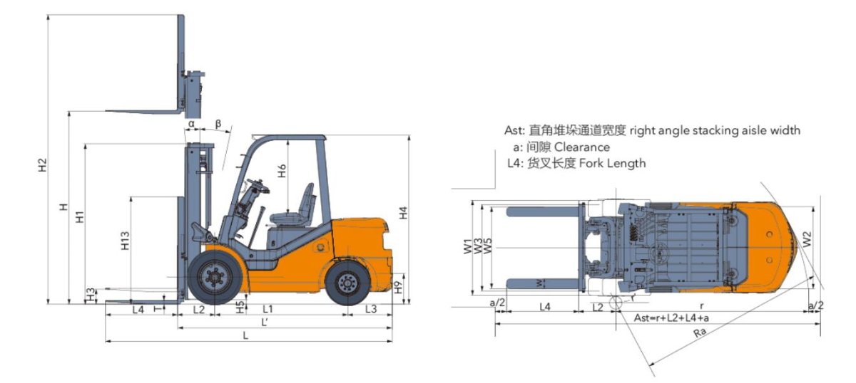 Мачта вилочного погрузчика Тойота 1,5