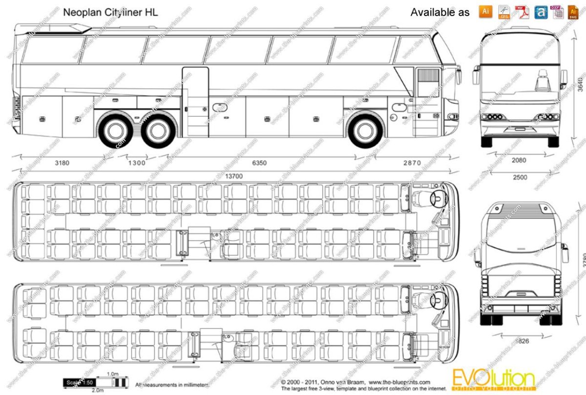 Автобус Neoplan 116 расположение мест