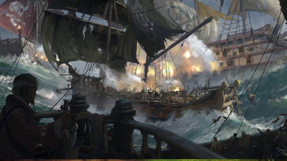 Морское сражение пираты Карибского моря