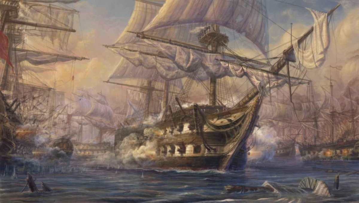 Корабль Азов в Наваринском сражении