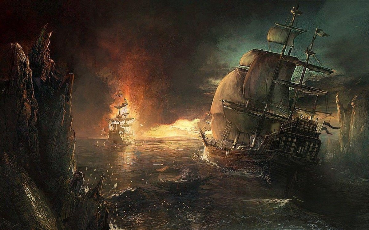 Морской бой пираты Карибского моря