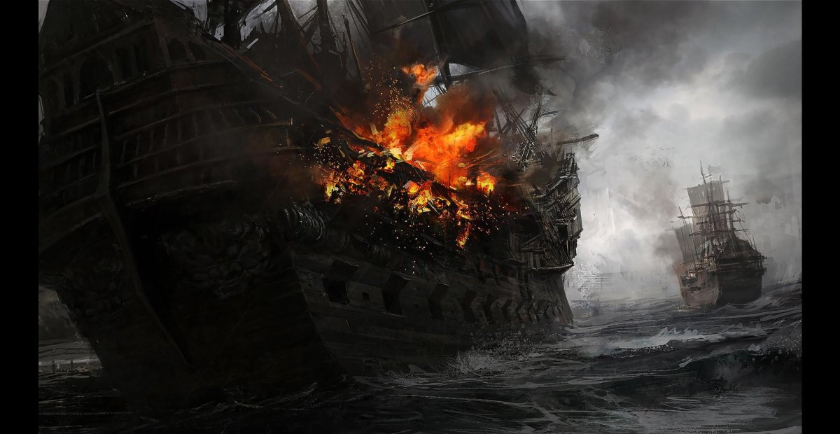 Морское сражение пираты Карибского моря