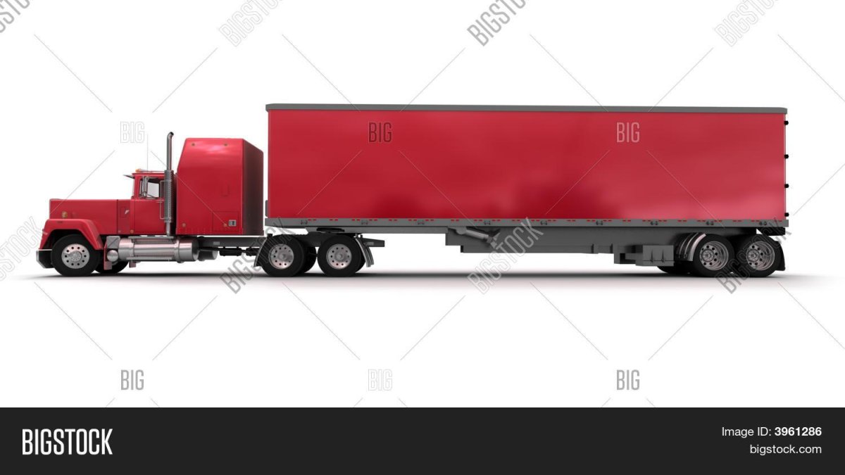Грузовик с прицепом сбоку