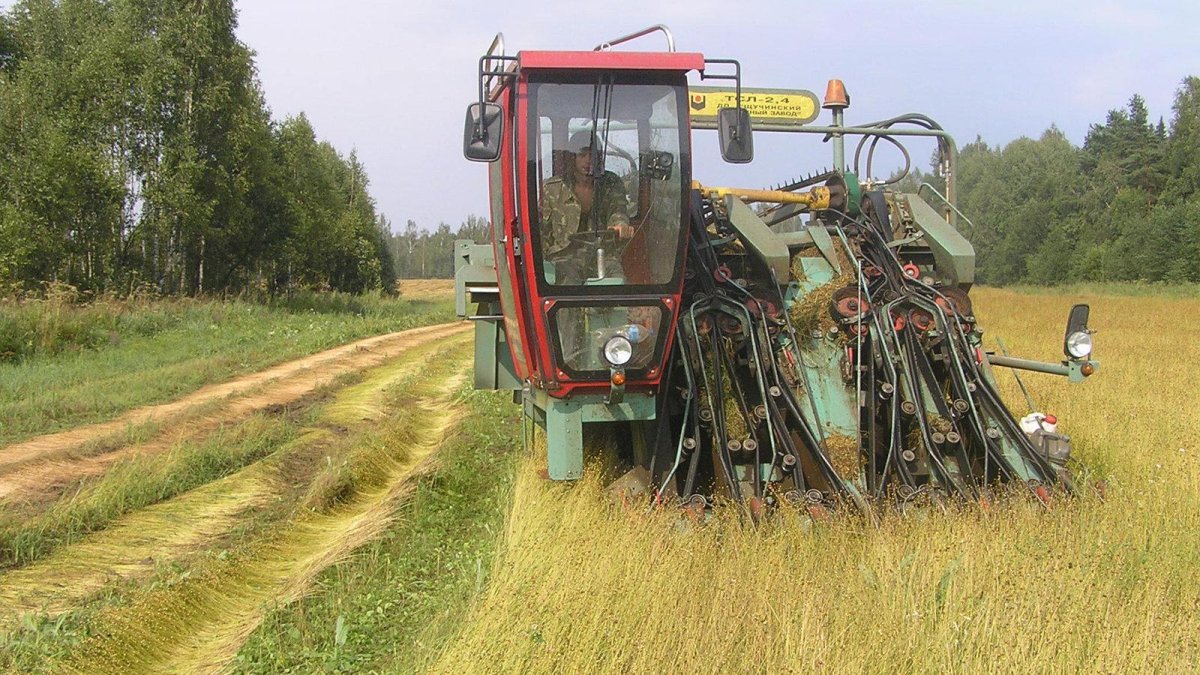 Техника для уборки льна долгунца