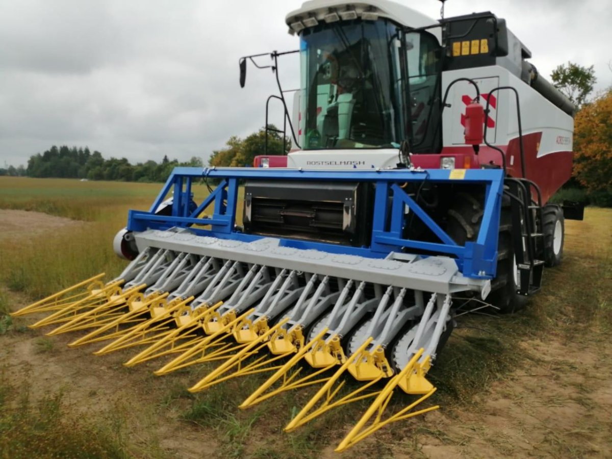 Уборка льна очёсывающей жаткой