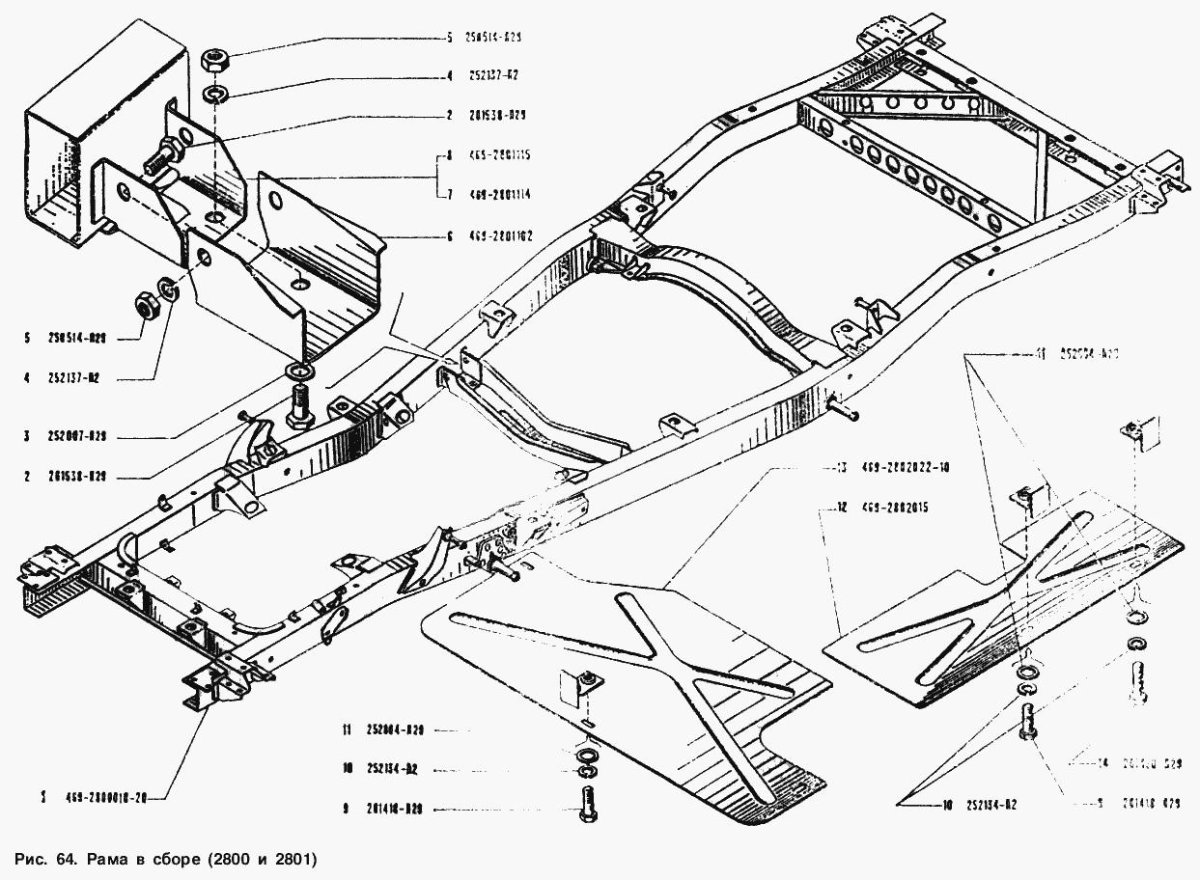 Рама УАЗ 3151 чертеж