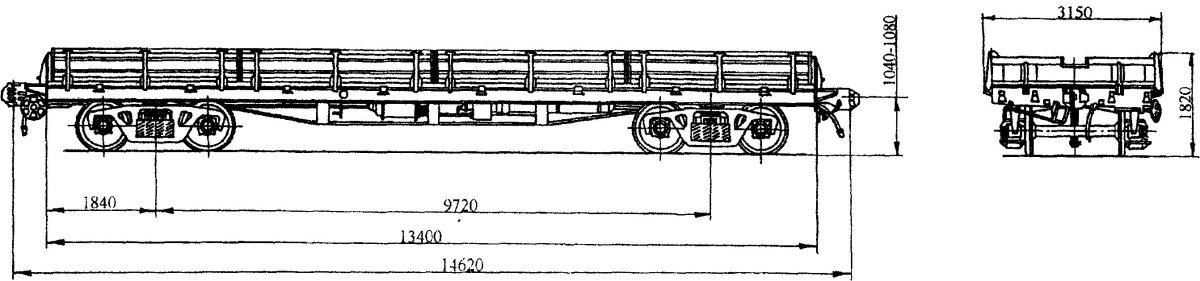 Четырехосная универсальная платформа модель 13-401