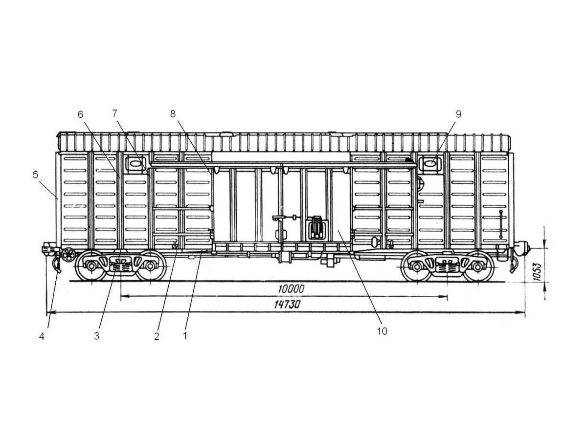 Чертеж грузовых вагонов РЖД