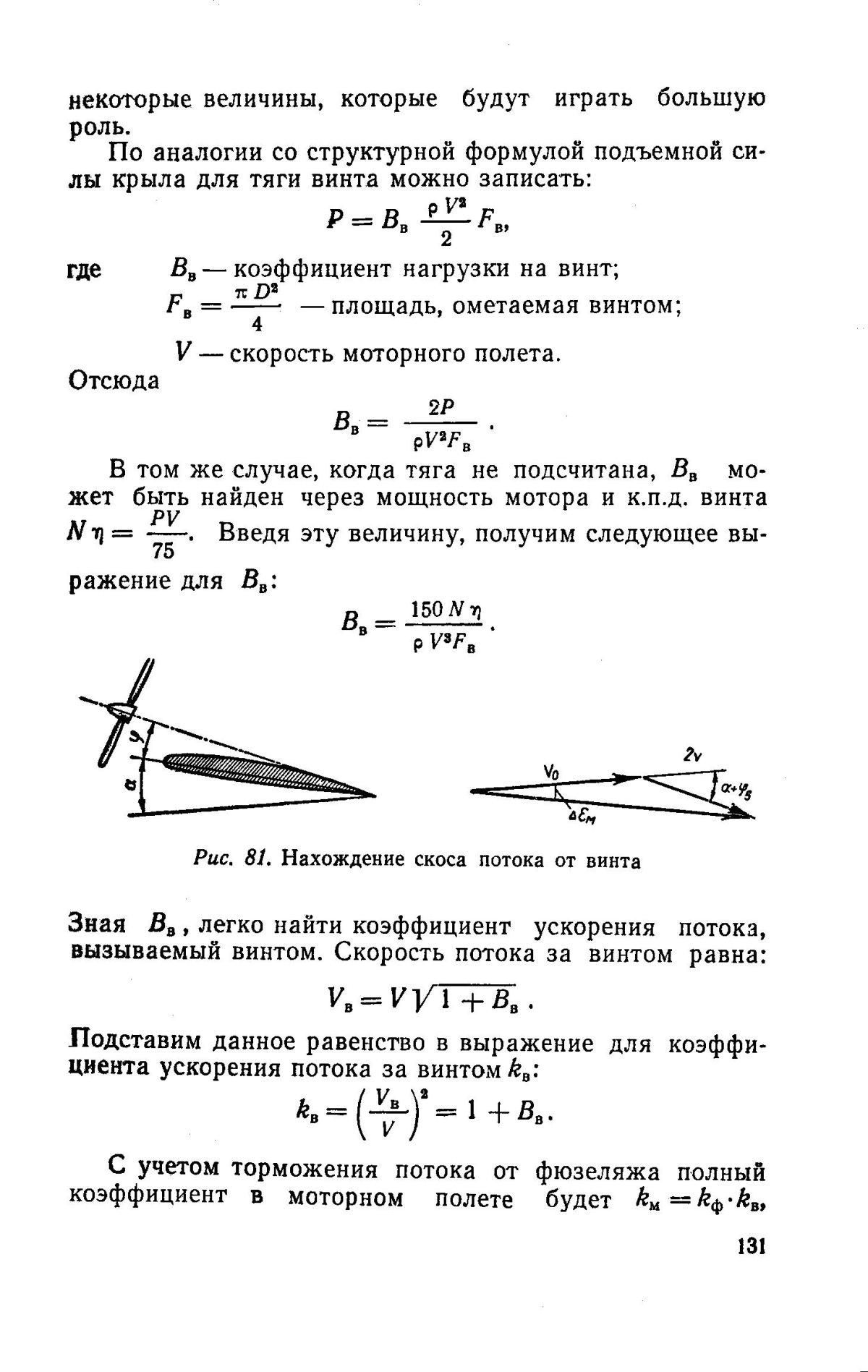 Формула подъемной силы лопасти вертолета