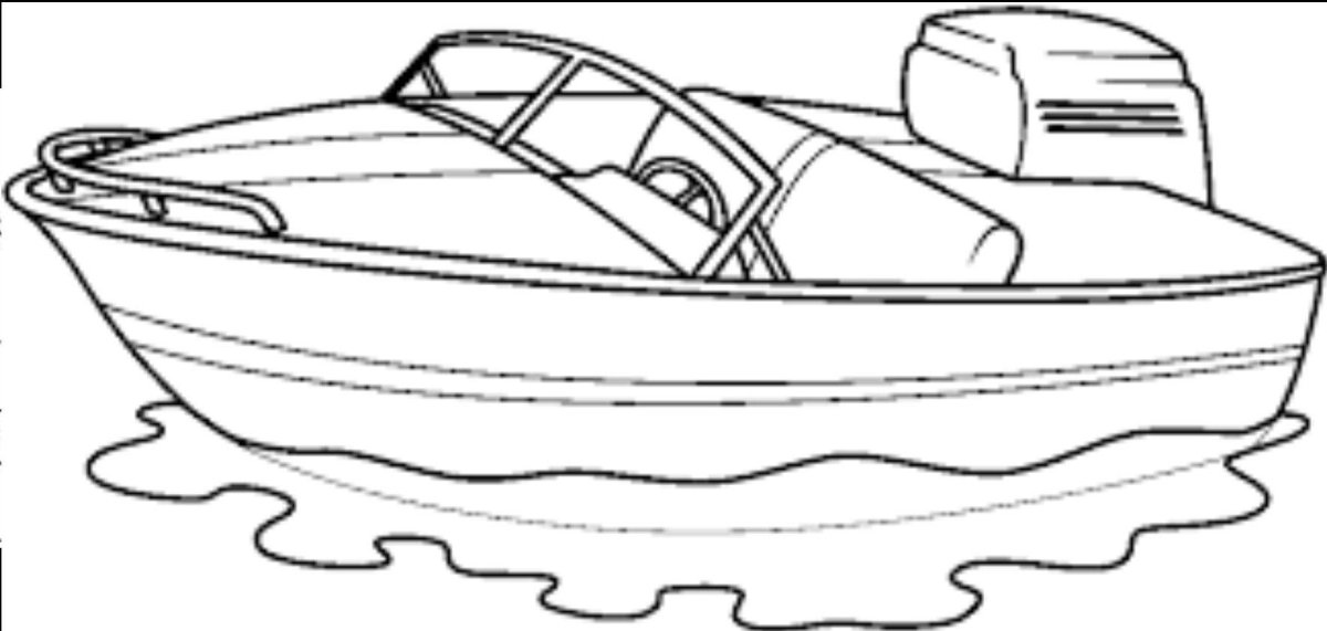 Лодка раскраска