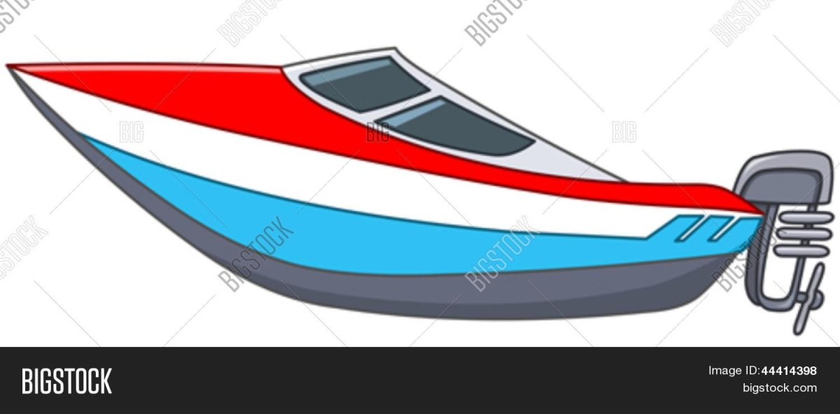 Моторная лодка на прозрачном фоне