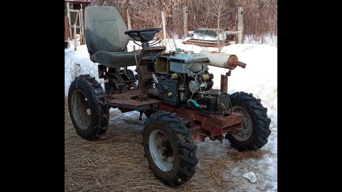 Минитрактор из дизельного мотоблока