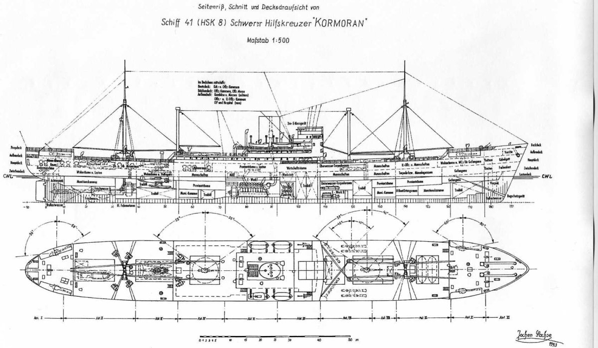 Немецкий крейсер "Корморан"