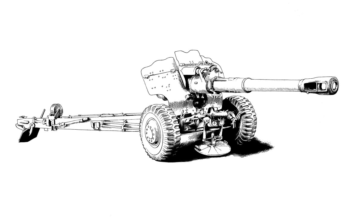 Раскраска противотанковая пушка