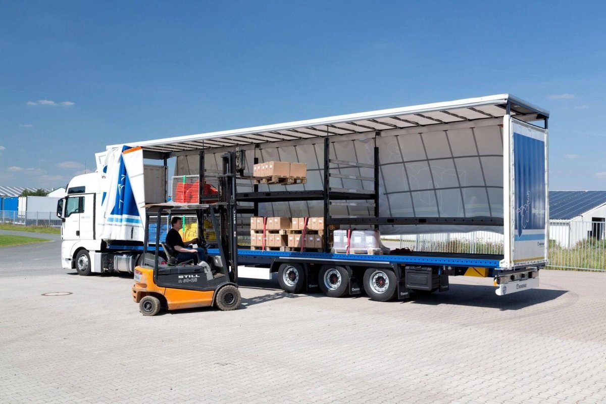 Система двухъярусной погрузки в полуприцеп