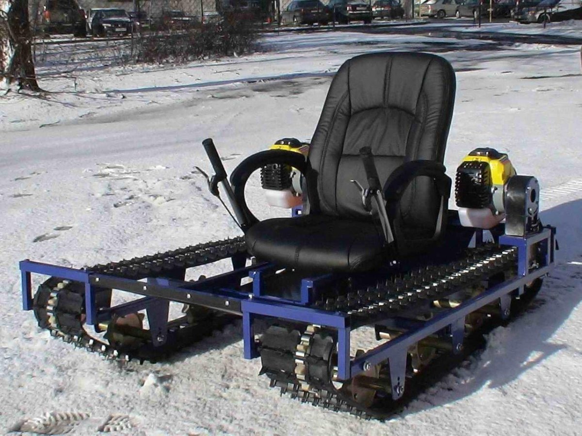 Самодельный снегоход сборка гусеница 380мм Васюган
