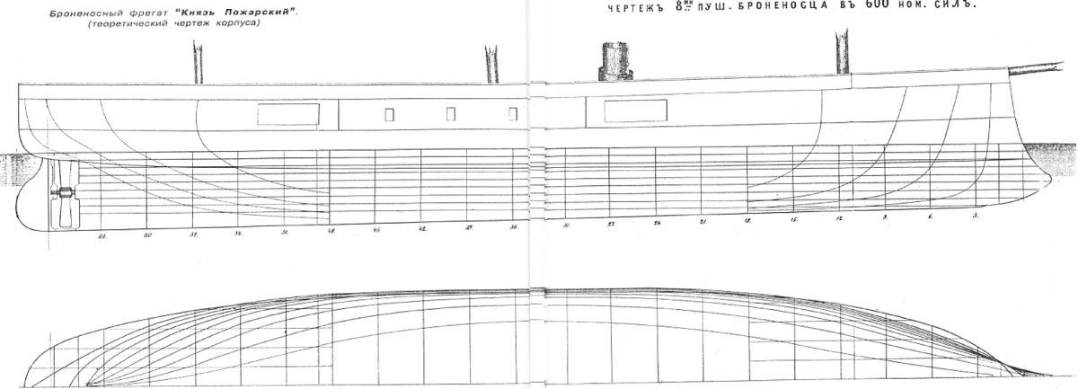 Броненосный Фрегат Минин чертёж