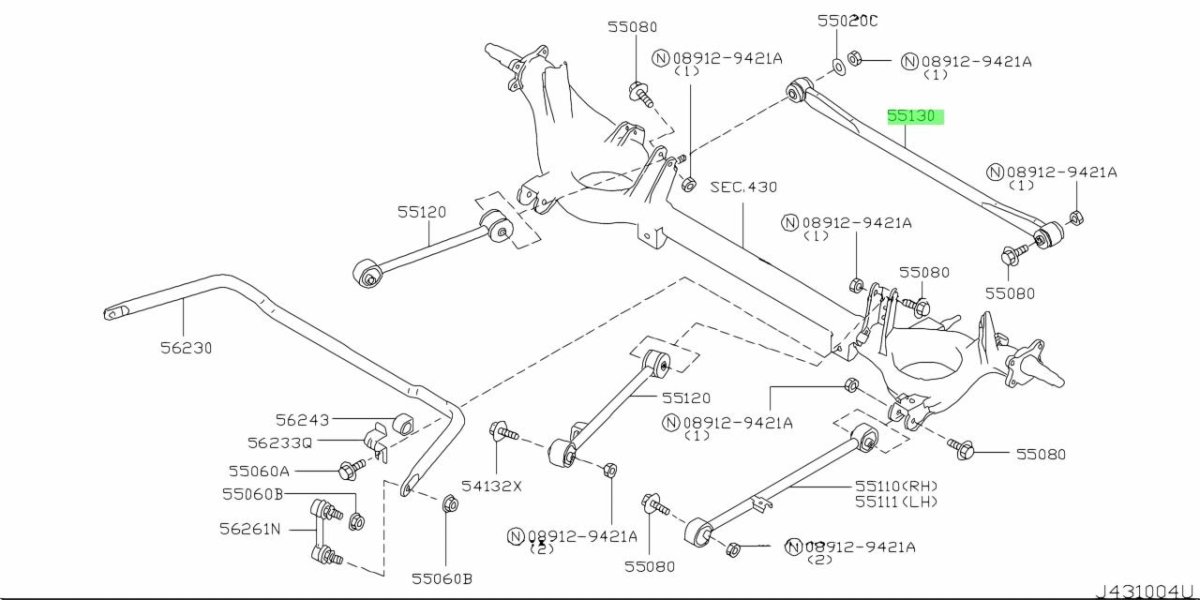 Передняя подвеска Ниссан Тиида с11