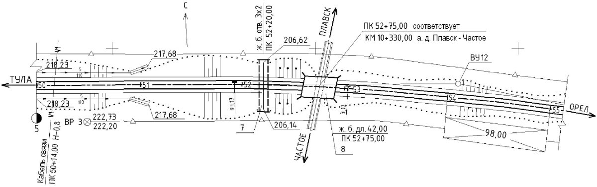 План трассы автомобильной дороги чертеж