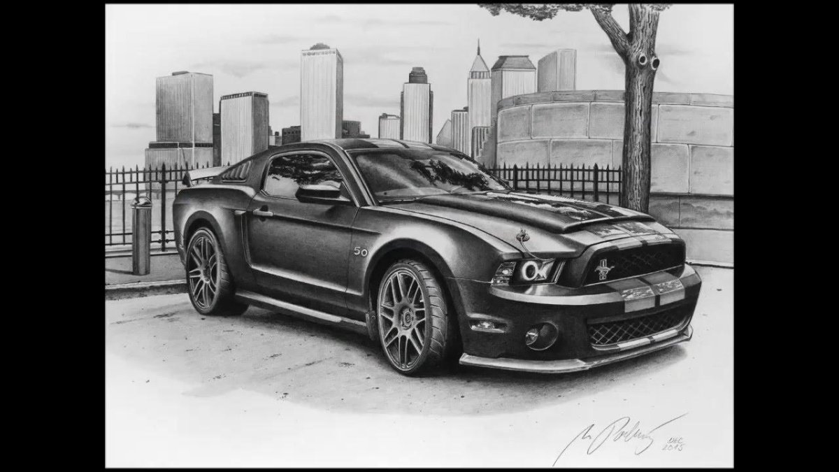 Ford Mustang gt500 Shelby рисунок