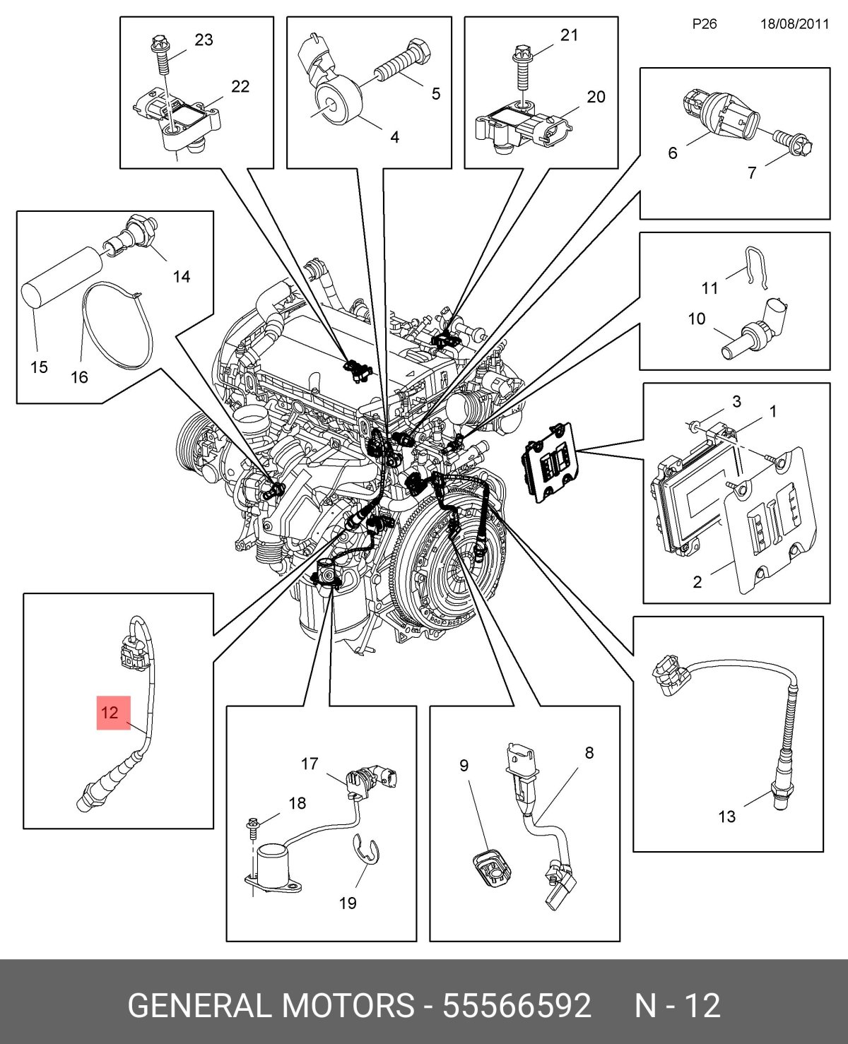Схема двигателя Опель Астра j 1.4 турбо