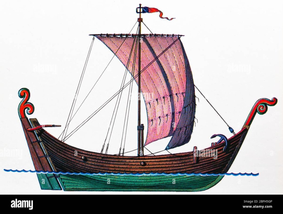 Парусный корабль викингов Кнорр