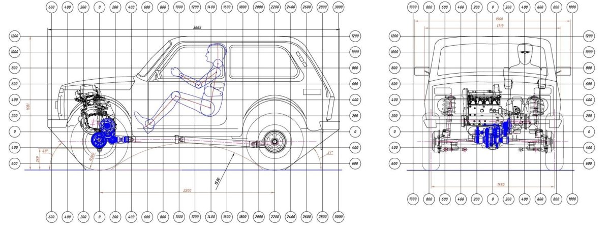 Чертеж ВАЗ 2121 Нива
