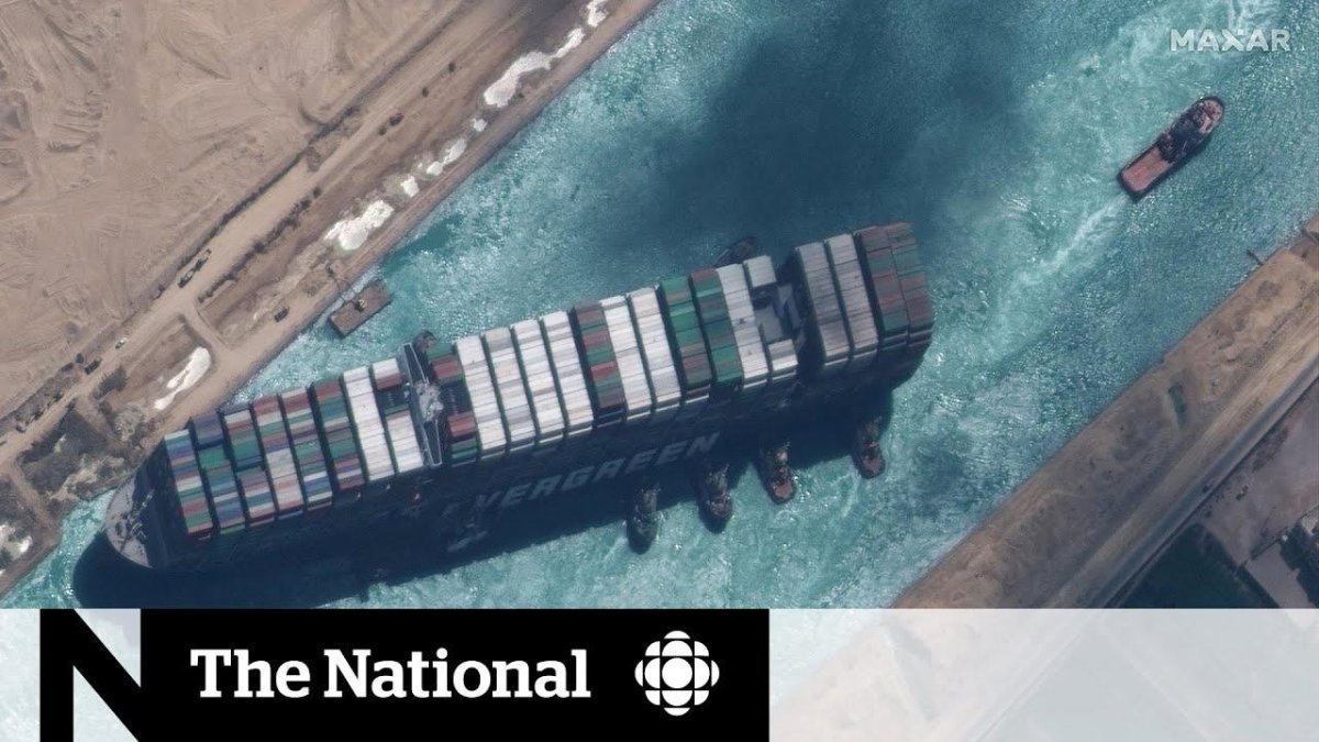 Контейнеровоз ever given в Суэцком канале