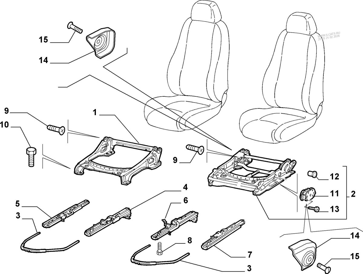 Направляющие для водительского сидения