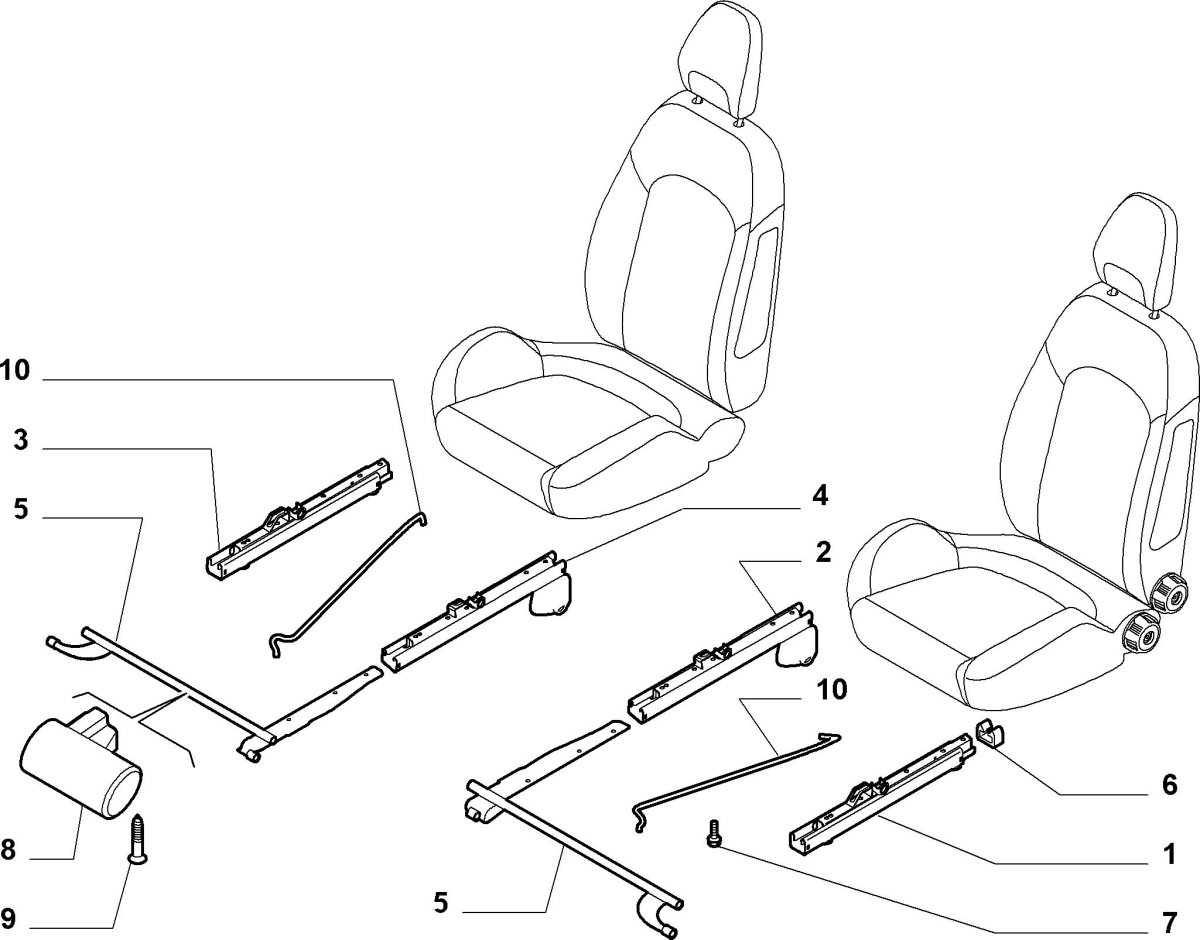 Салазки передних сидений Фиат Альбеа