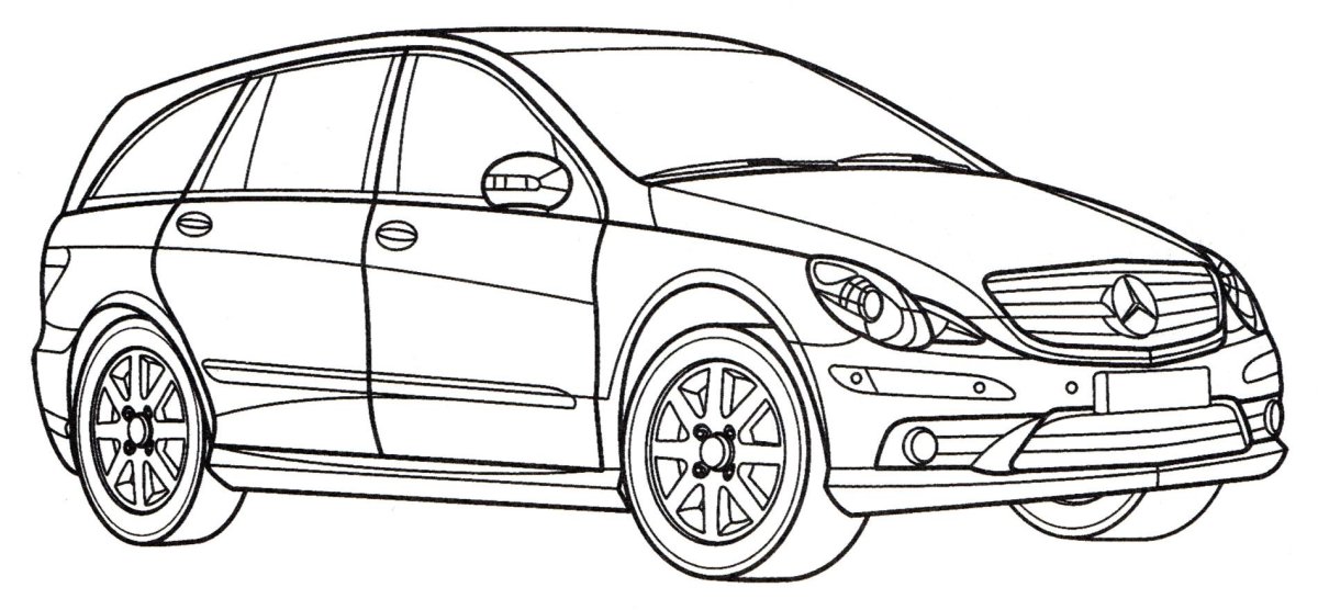 Раскраска Мерседес w204