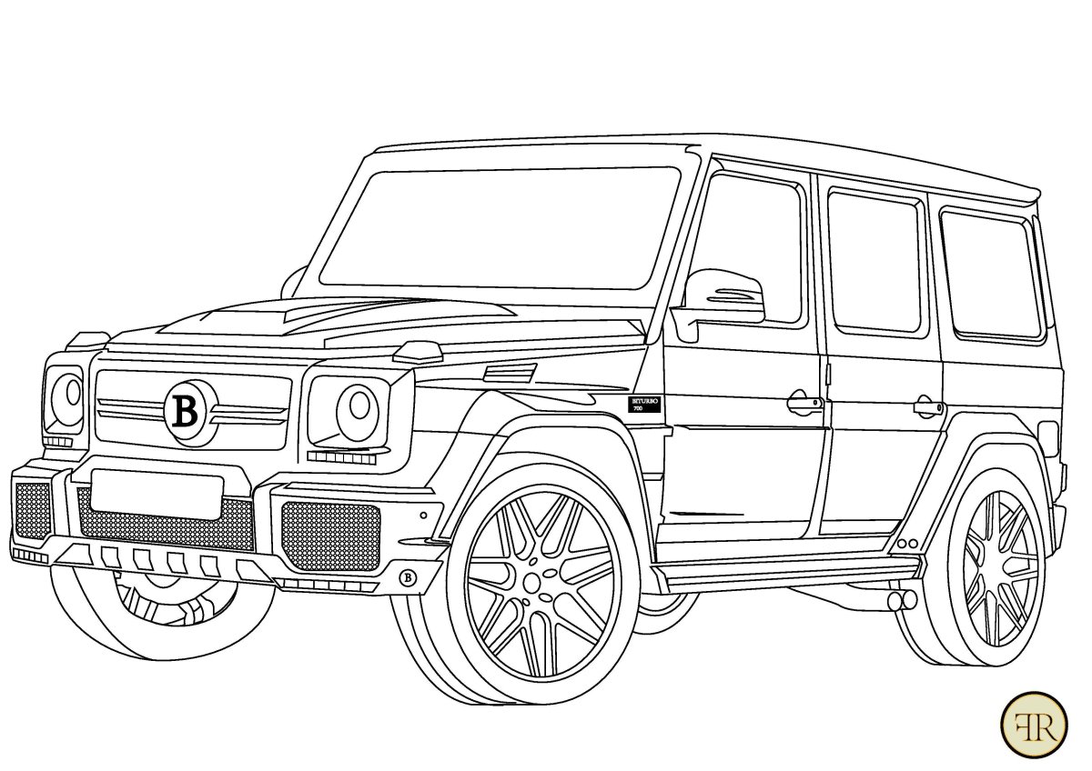 Раскраска Мерседес Гелендваген