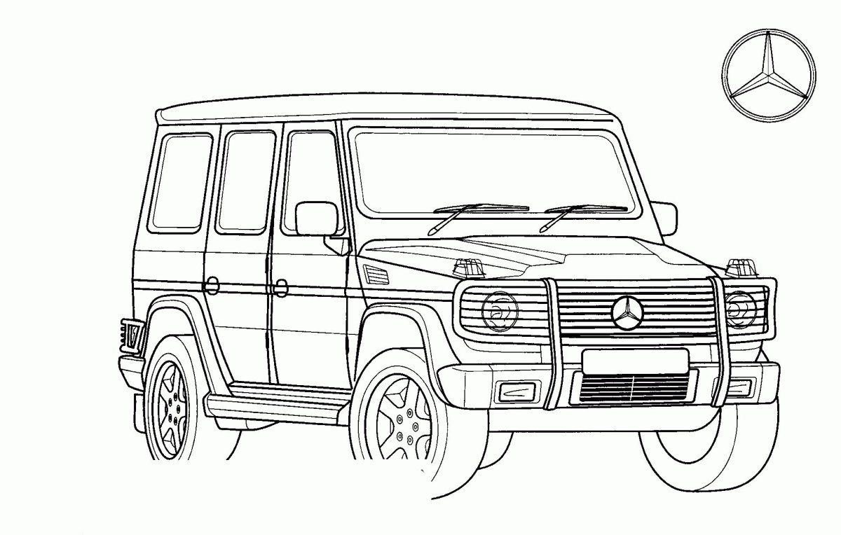 Раскраска Мерседес Гелендваген g63