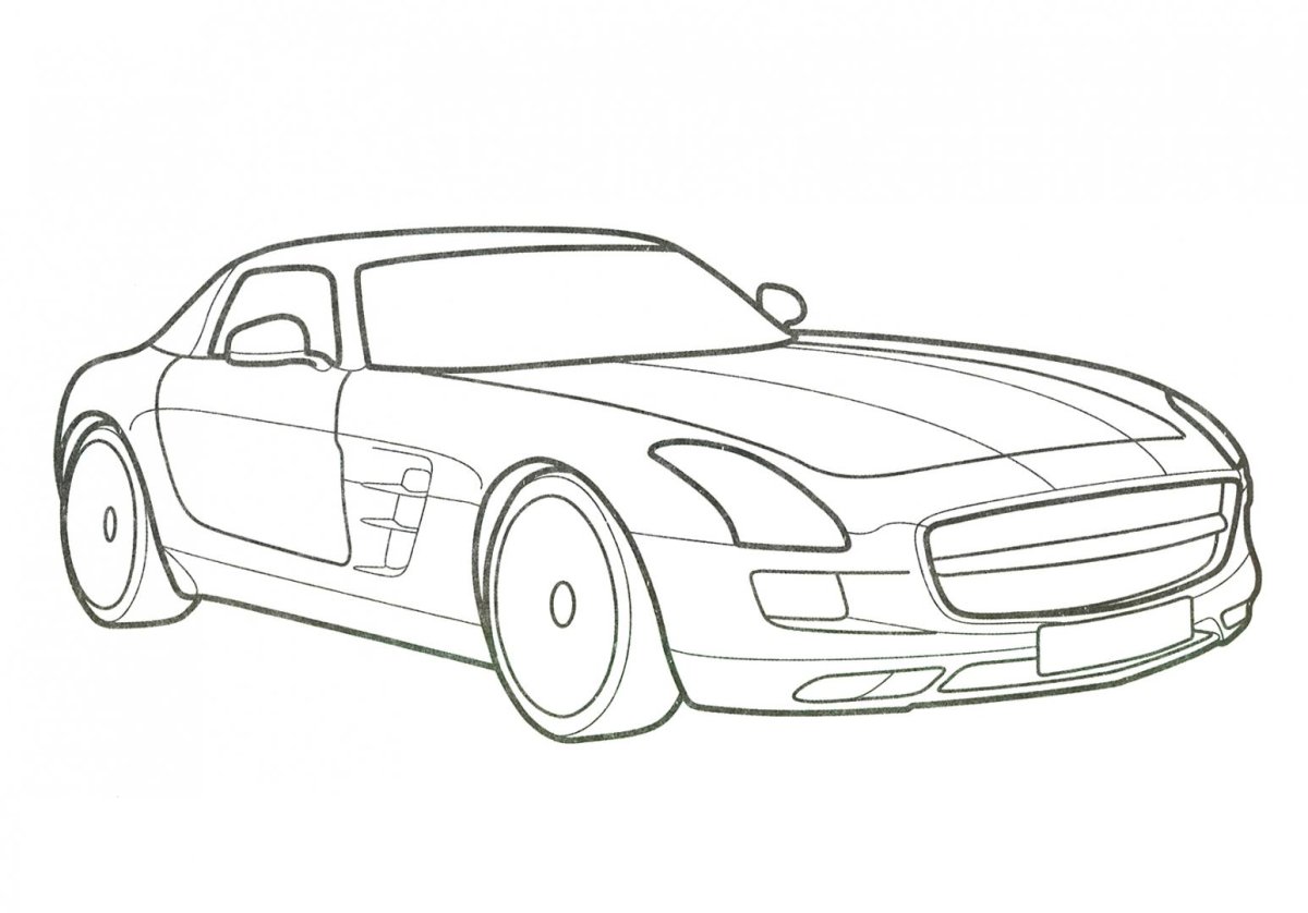 Раскраска Мерседес SLS AMG