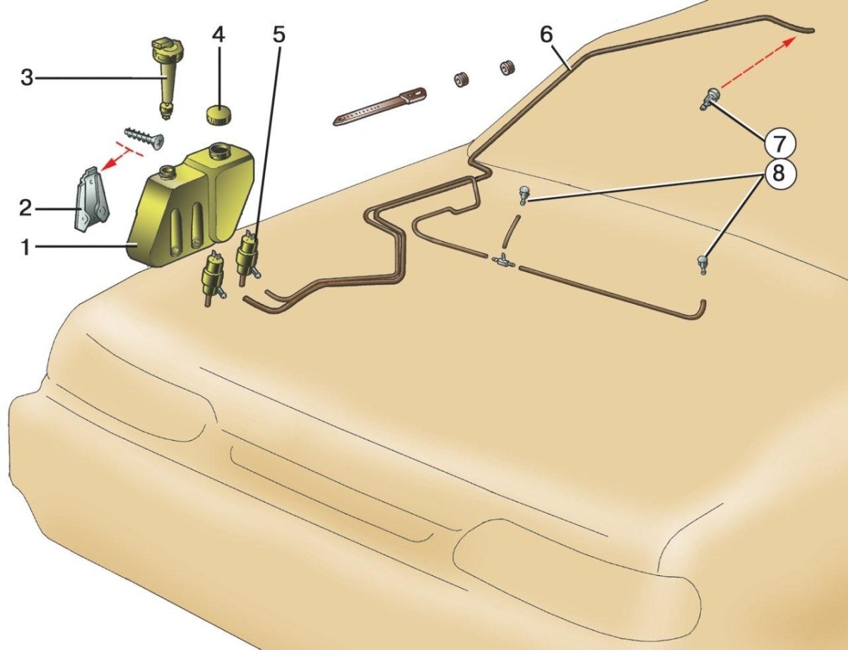 Шланг омывателя лобового стекла ВАЗ 2109