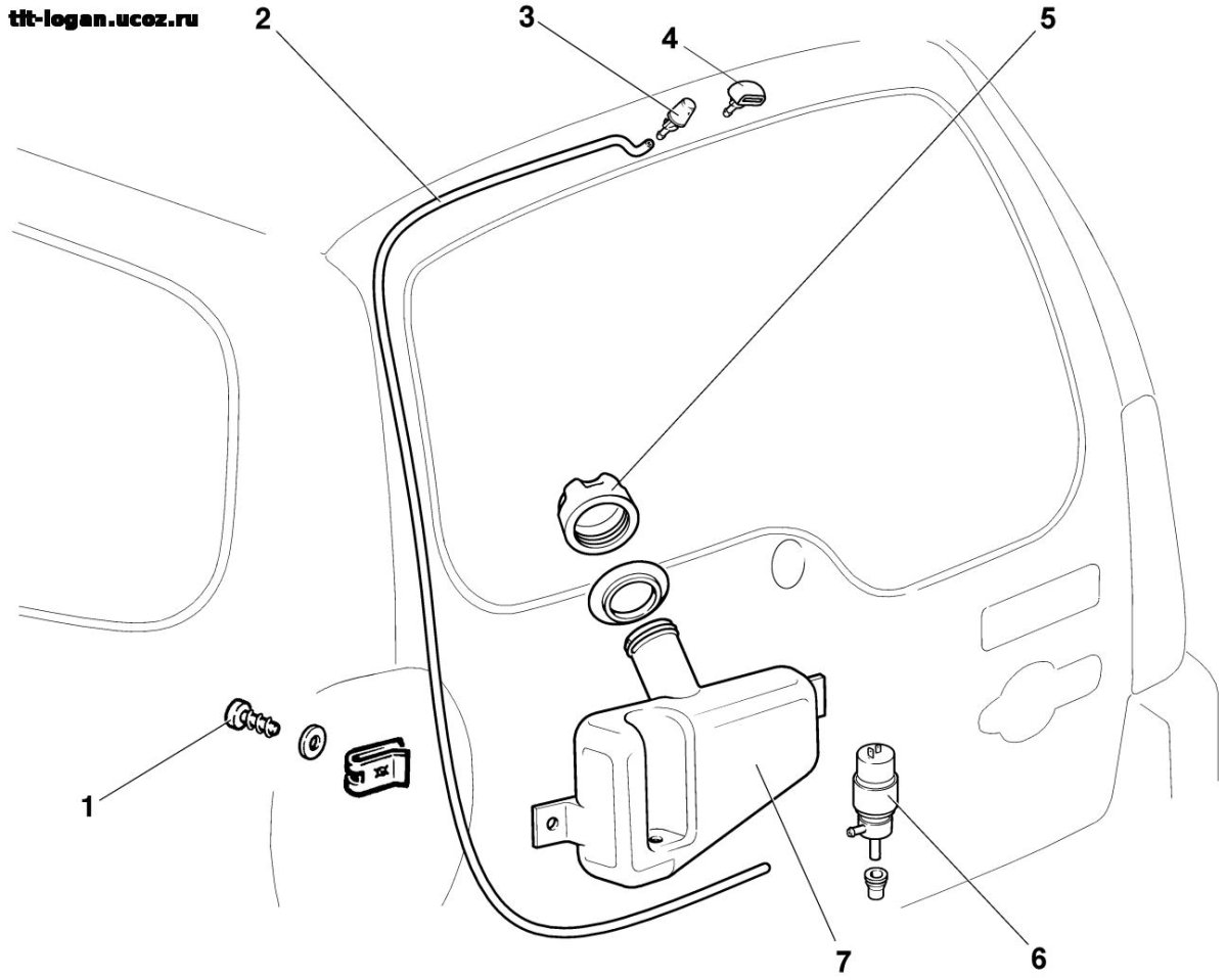 Шланг для омывателя заднего стекла Нива