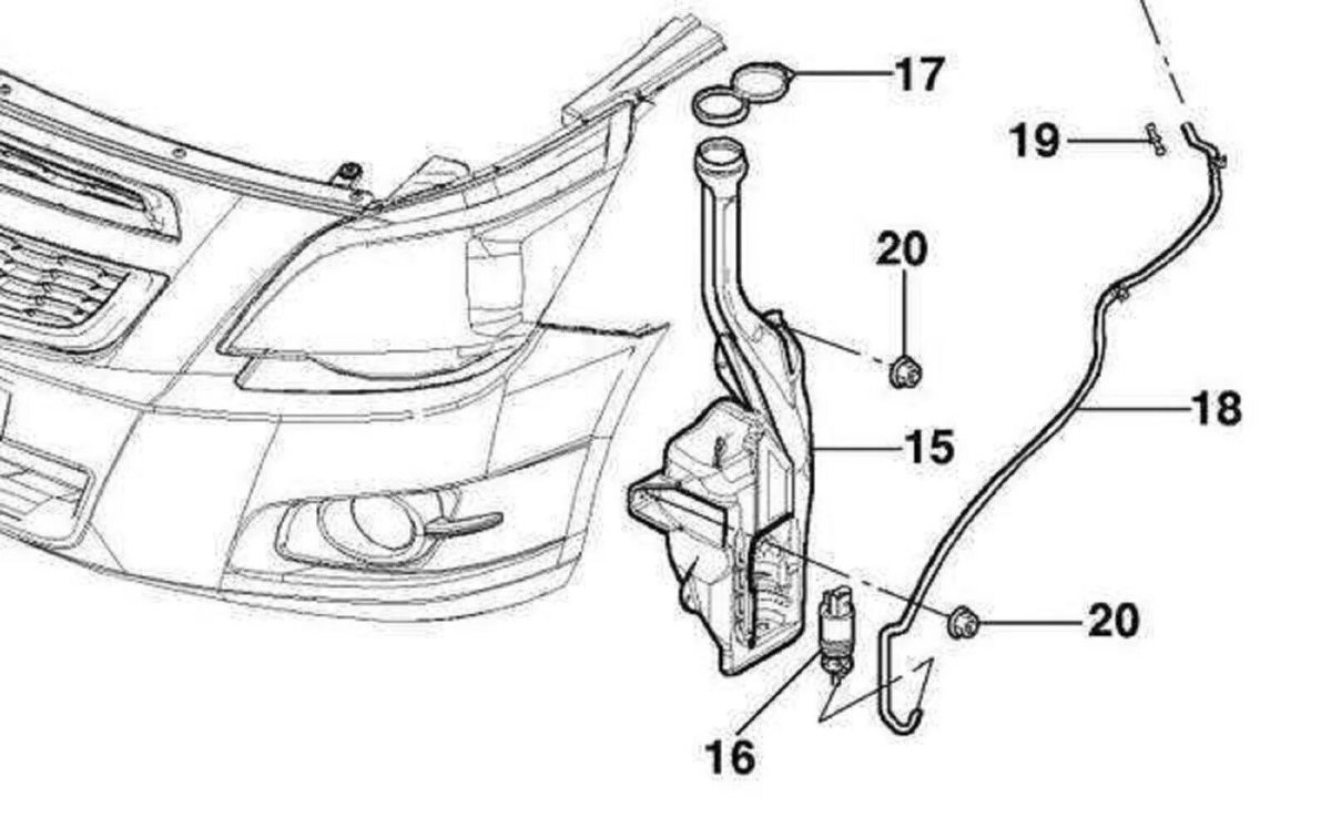 Система омывателя лобового стекла Опель Астра h