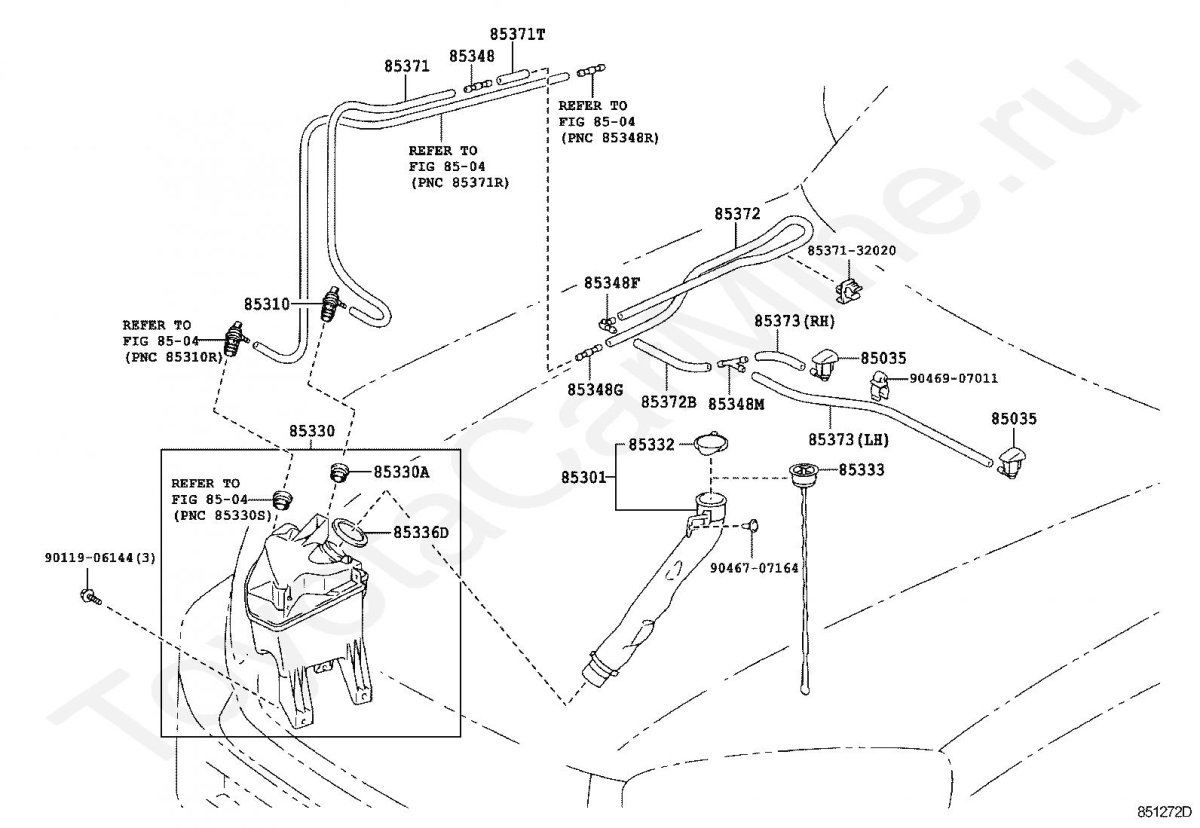 Бачок омывателя фар рав 4
