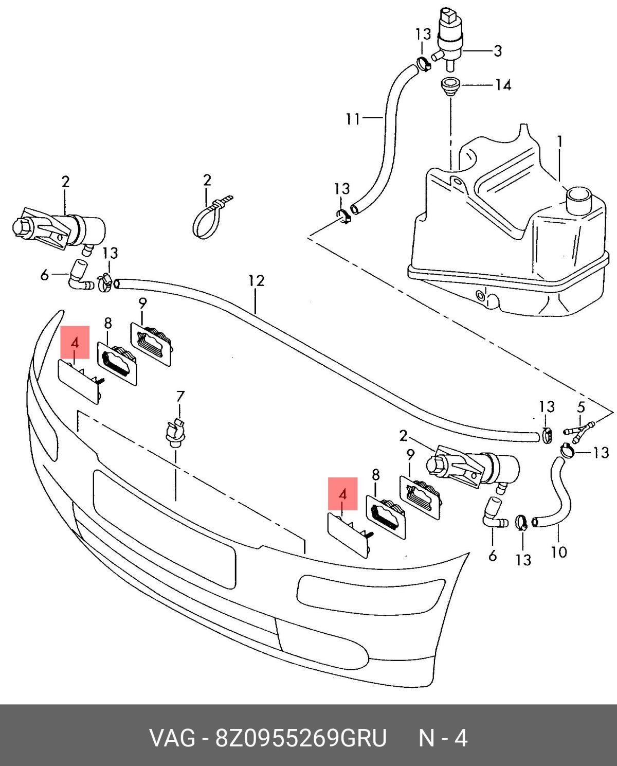 Схема омывателя фар Ауди а6