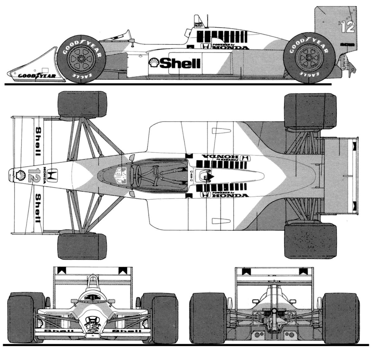 MCLAREN mp4/4 Blueprint
