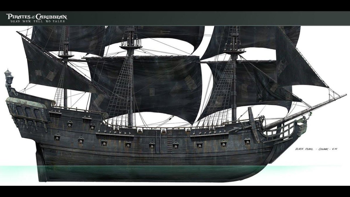 Чёрная Жемчужина корабль сбоку