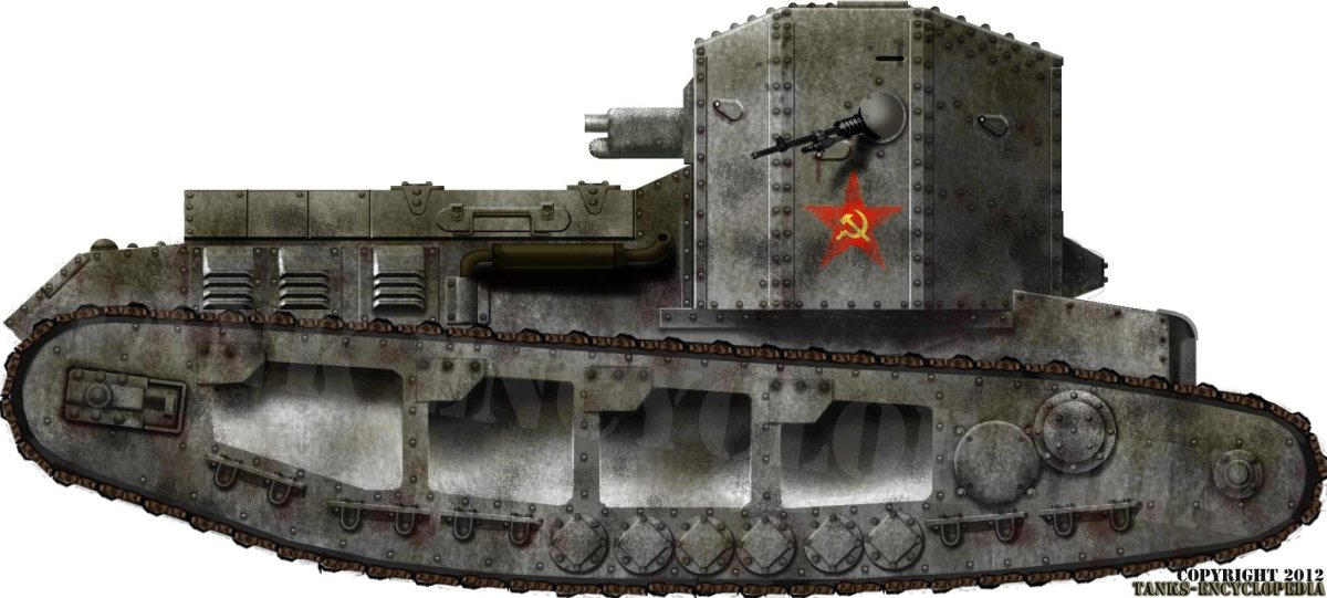 Танк Марк 1 вид сбоку