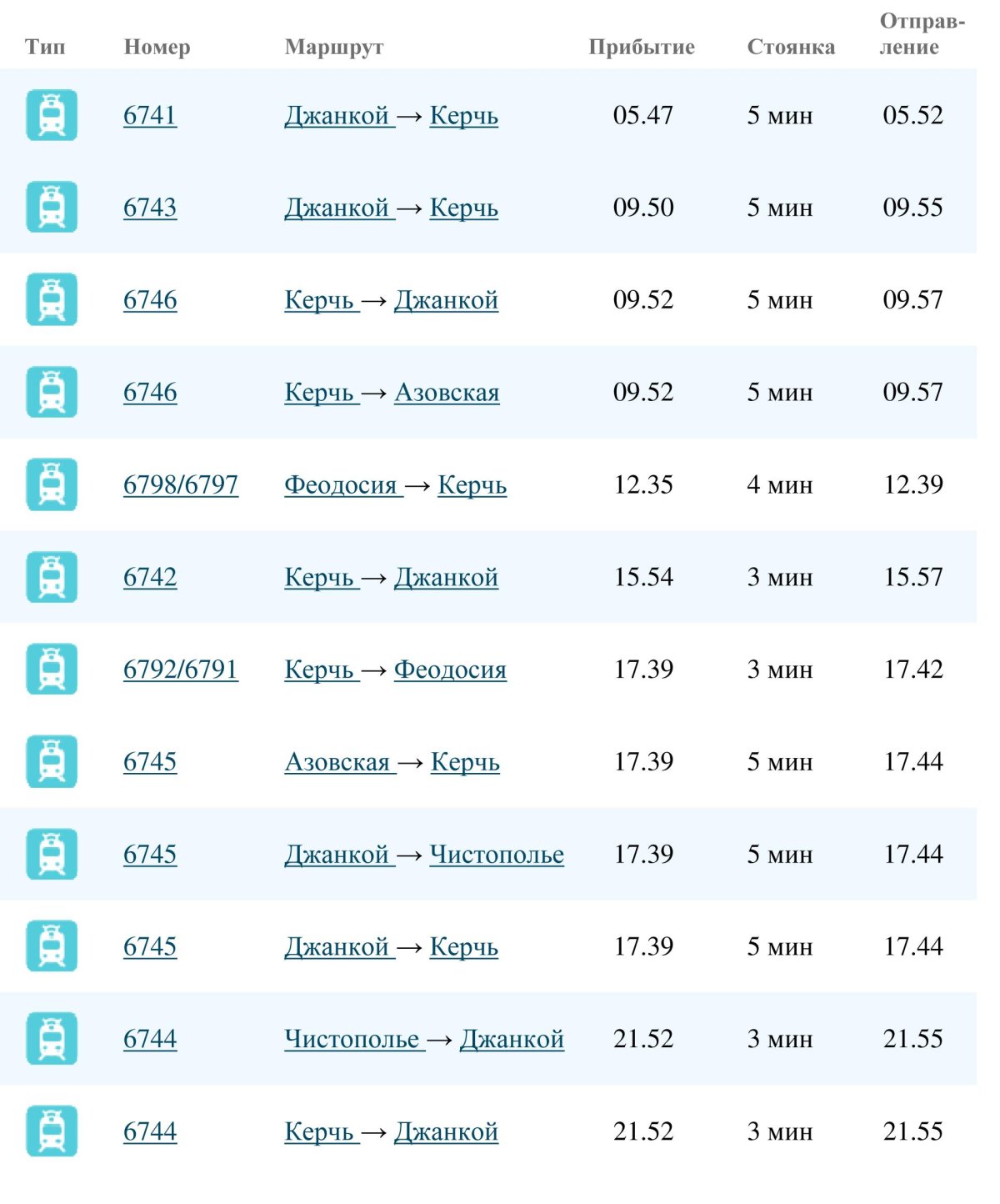 Расписание поезда 092 Москва