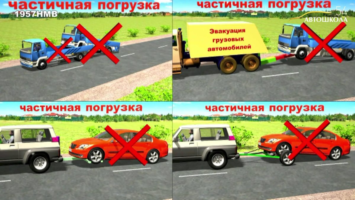 Буксировка ТС методом частичной погрузки