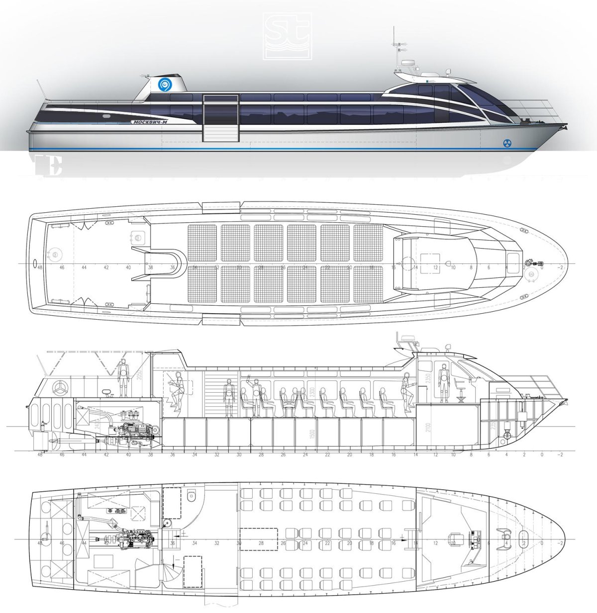 Теплоход Москвич м63