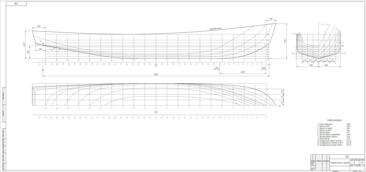 Теоретический чертеж балкера
